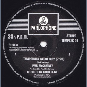 Temporary Secretary - 2003 UK Parlophone label Promotional Issue Only 1-Sided 1-track 12