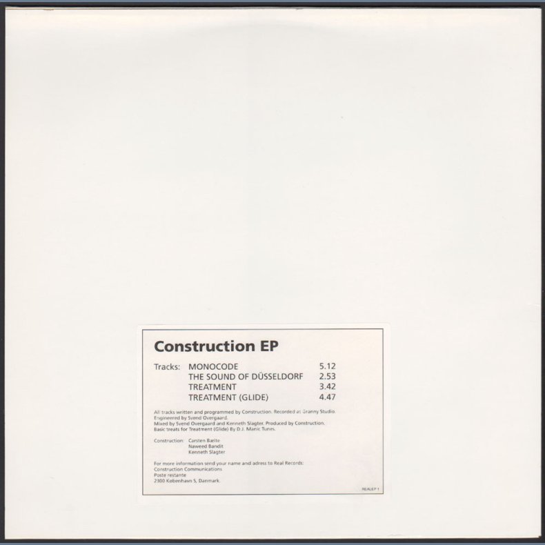 Construction EP - 1992 Danish Real Records 4-track 12" EP