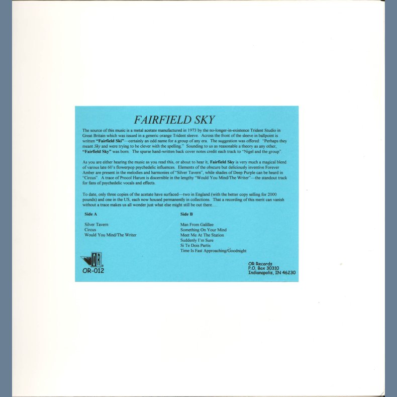 Fairfield Sky - US Limited Editon Reissue