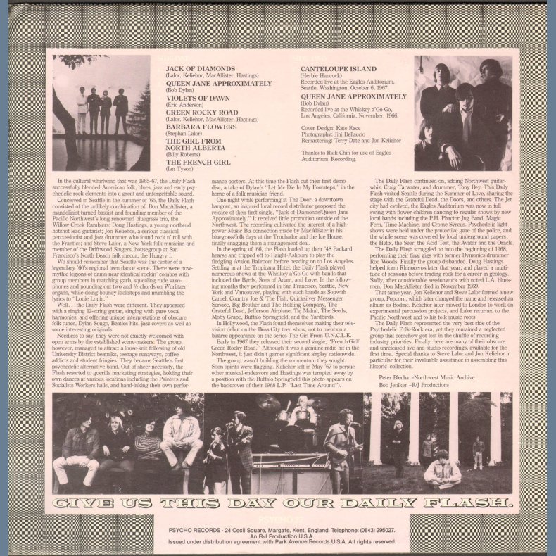 I Flash Daily - Original 1984 UK Psycho label 9-track LP