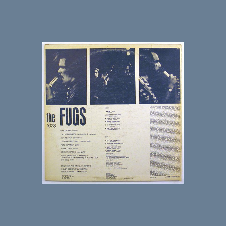 The Fugs - 1966-7 US ESP label 3rd Issue 10-track LP - Black And White Cover, Aligned Back Photos 
