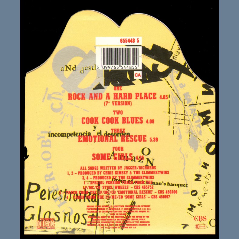 Rock And A Hard Place - 1989 UK Limited Edition CD Single, Shaped Cover