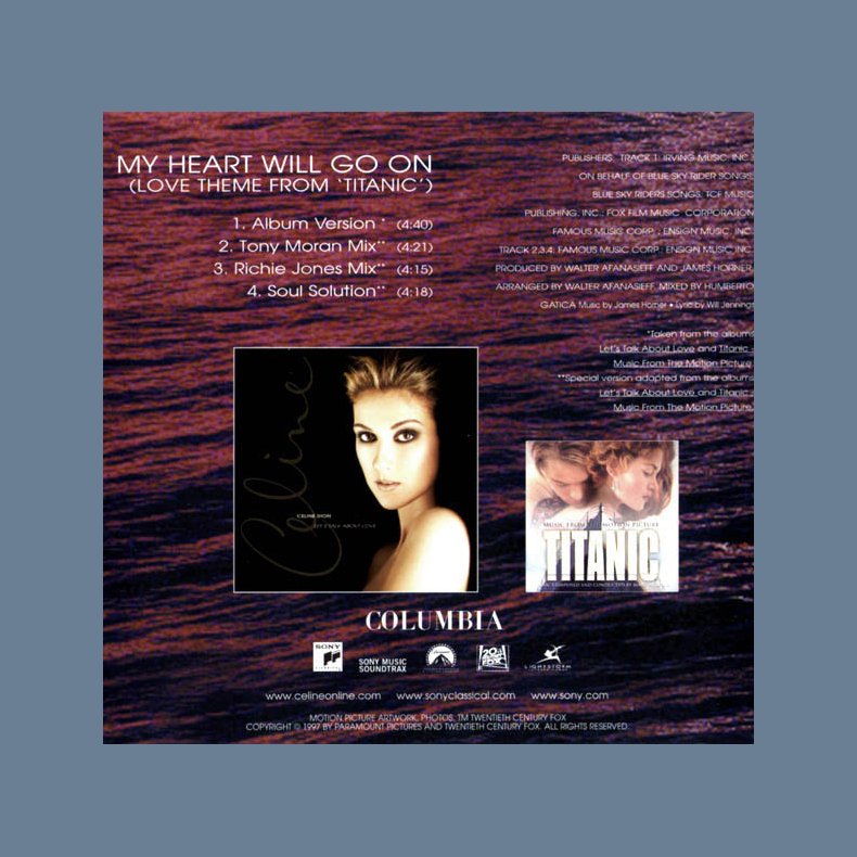 My Heart Will Go On - 1997 Austrian Printed 4-track CD Single